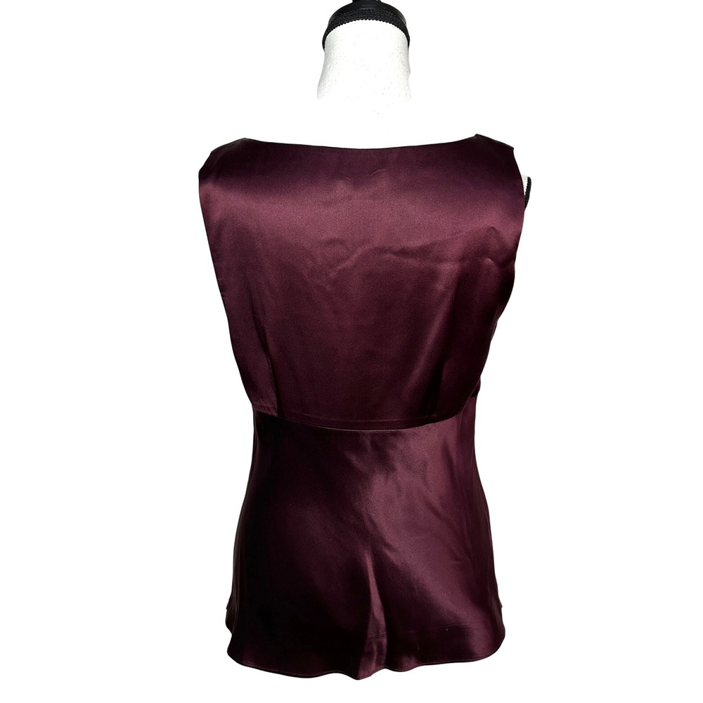 Ann Taylor Camisole Top Womens 6 Burgundy Satin Poetcore Dark Romantic Coquette - Picture 3 of 13
